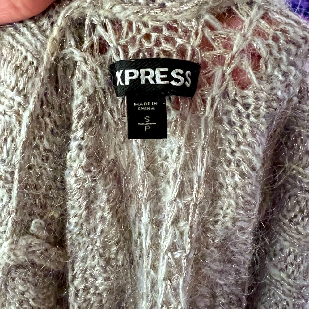 Express Grey Waterfall sweater with gold weave - Women’s small - Picture 7 of 7